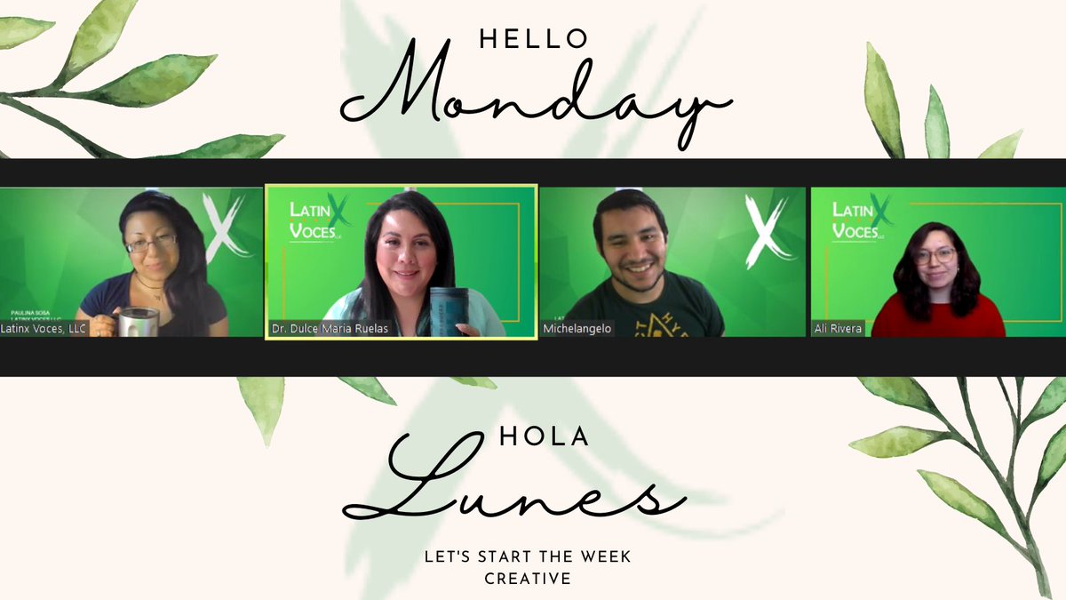 ltxvoces's tweet photo. #MondayMotivation trabajar en equipo. When you go over the scheduled meeting time because you are working to get #thingsdone. Our coms team 👏 @psosa077 @DulceMariaMPH @MichelangeloSo8 &amp; @AleRiv212 
#SomosLatinx https://t.co/8rhQC53yYC