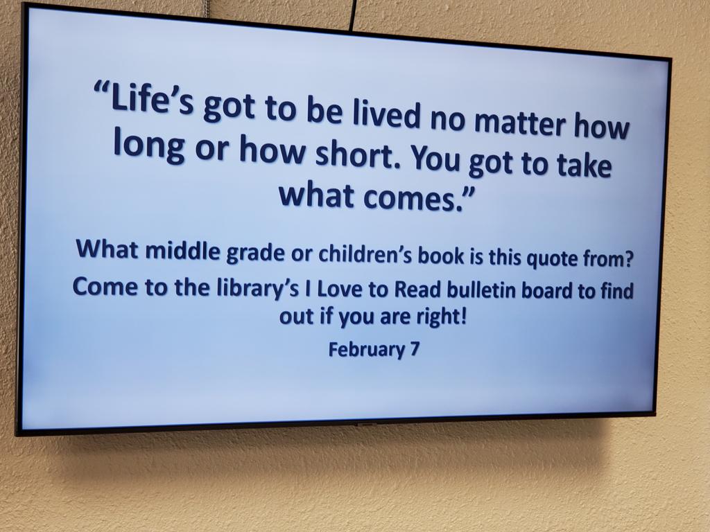 ECS505's tweet photo. One of the daily quotes on display at @ECS505 as part of "I Love to Read" Month". https://t.co/tgxlDa5SXd