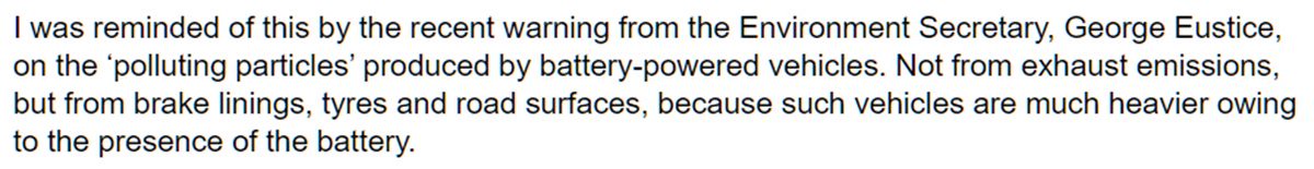 EVs mostly use their motors to brake. This means few brake emissions. Bjorn knows this, but omits to mention it.EVs do kick up (often less harmful) road dust but that's partly due to aerodynamics (and many EVs are more aerodynamic).