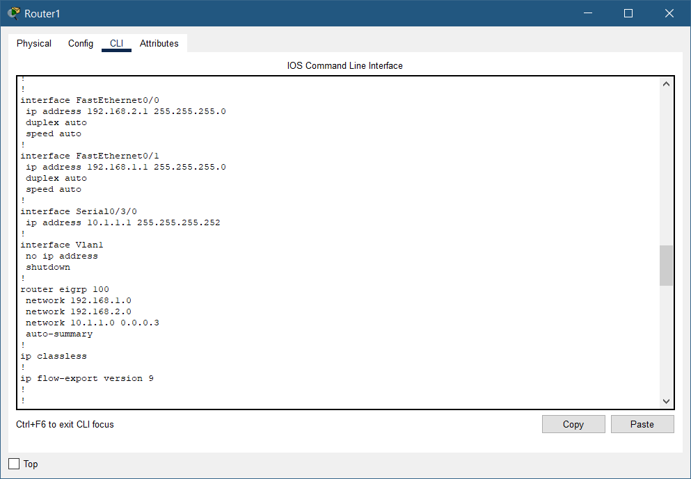 SteveCosner's tweet photo. You could use it for simple network testing using RIP or OSPF.

I have EIGRP on here now with some very simple network commands.

If you want this PT file I'll send it to you.

Tip: make a copy of the lab so you can easily go back to the original 

@ me for the link https://t.co/Eowedvx4BL