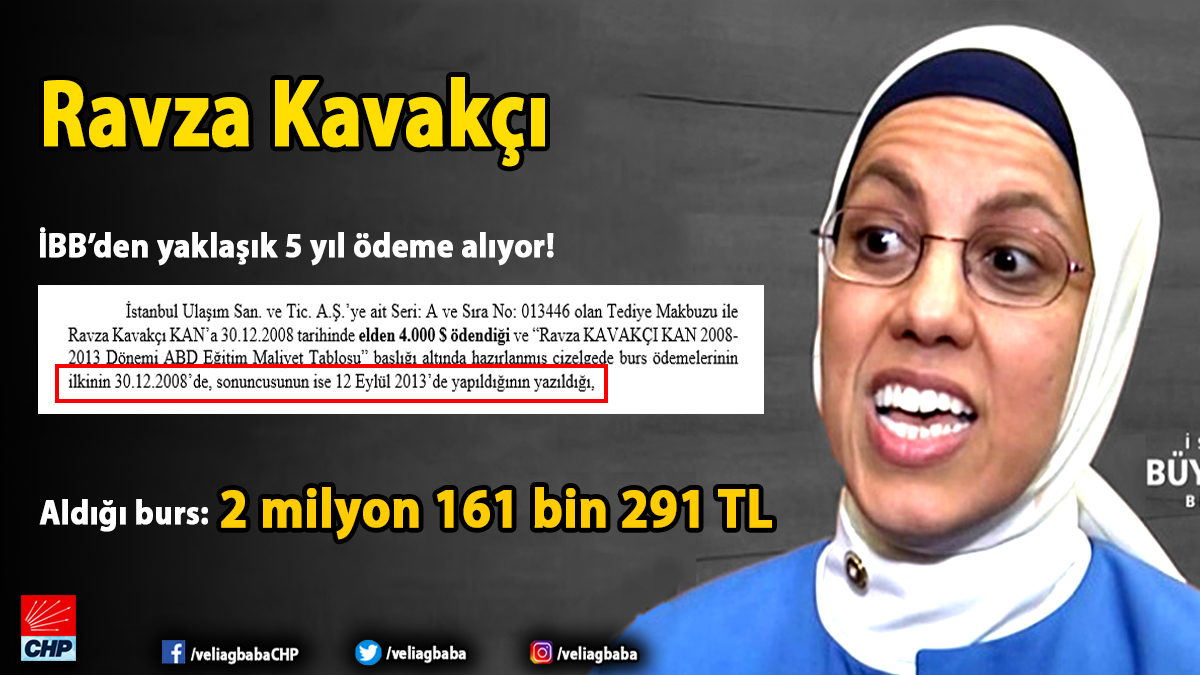 veliagbaba's tweet photo. Ravza Kavakçı ‼️

İBB'den 30 Aralık 2008 ile 12 Eylül 2013 arası burs alıyor. Aldığı para 2 milyon 161 bin 291 lira..

✅Tam 1718 gün ödeme almış
✅Belediyeye maliyeti günlük 1258 TL
✅İki günde üç KYK bursu yemiş

İyi para.. Sorarlarsa "usulsüzlük yok" der geçersin. ++ https://t.co/2bEh0xsT5S