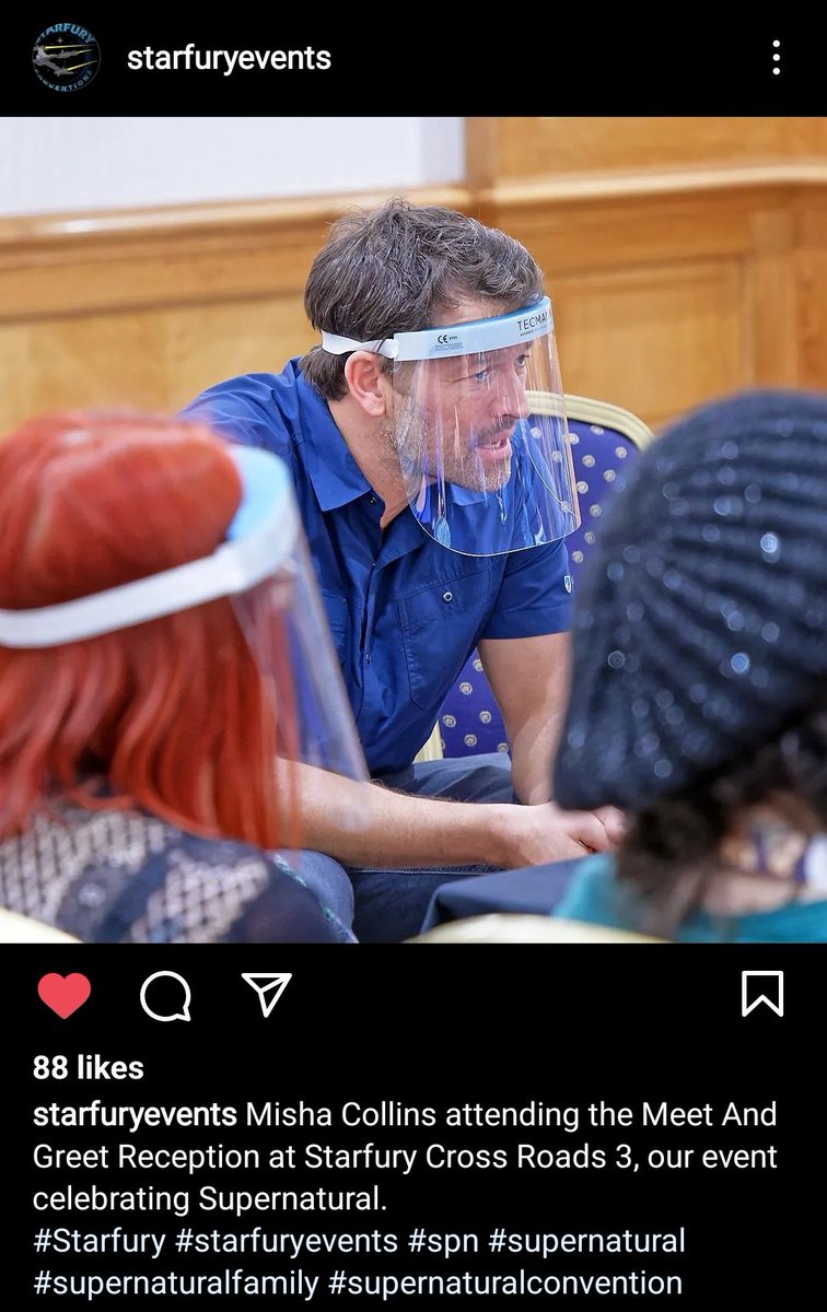 Photo of Misha Collins at his fan meet on Saturday at Cross Roads 3.
Can't believe we sat next to him dude!! <a href="/kezinit/">Kerry Betts</a>.

He is a beautiful man 🥺

Credit to <a href="/starfuryevents/">Starfury Conventions</a> over on insta