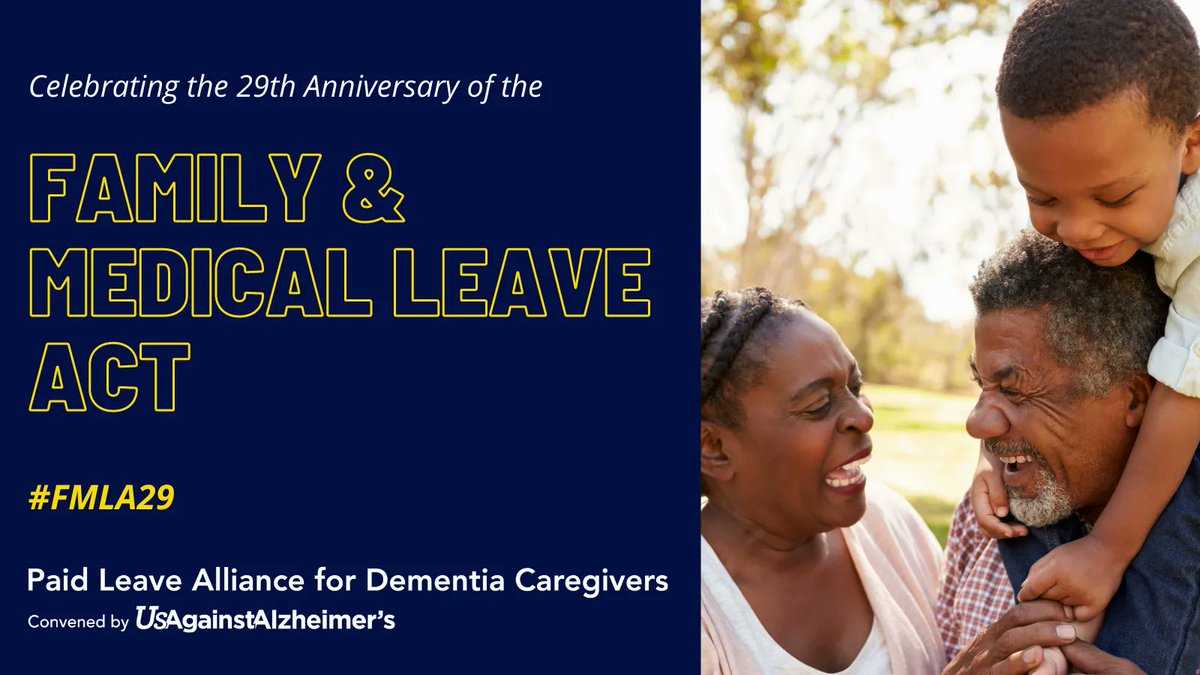 More than 25% of people who take #FMLA do so to care for a family member with a serious medical condition. On the anniversary of #FMLA, we celebrate this critical resource and we acknowledge that it cannot be the only resource available to #caregivers. #FMLA29 #workingwhilecaring