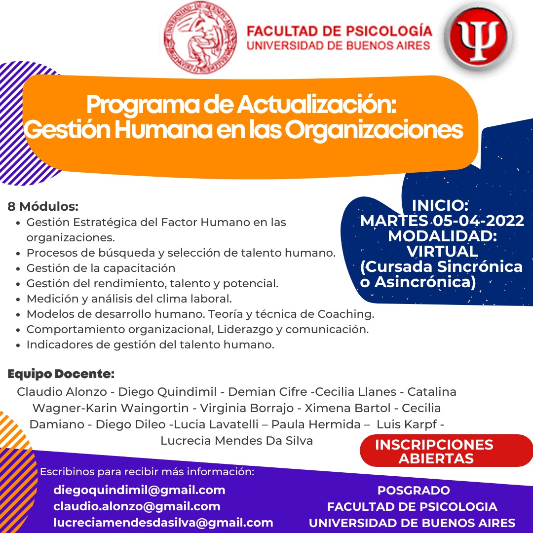 La mejor formacion siempre en la UBA.
bit.ly/GHELO2022