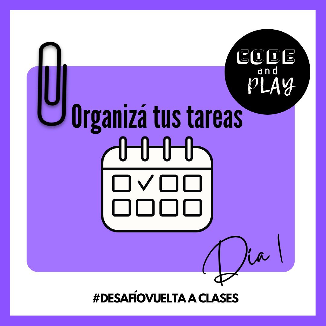 Primer dia del #desafiovueltaaclases 
Organizs tus tareas ¿Qué preferis: organización online o en papel?
Conocé mis tips para organizarte en el post 
instagram.com/p/CZrq1tdreZU/…