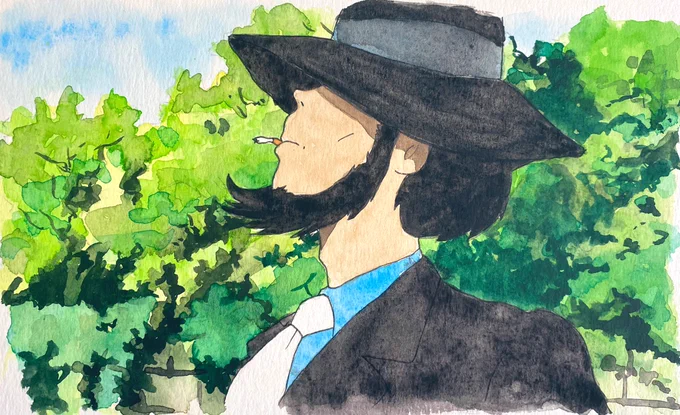 カリオストロの城より 模写
『 指輪と同じ紋章だぜ 』
透明水彩、ヴィフアール紙

#絵描きさんと繫がりたい 
#イラスト好きさんと繋がりたい 
#みんなで楽しむTwitter展覧会 
#イラスト #水彩 #次元 