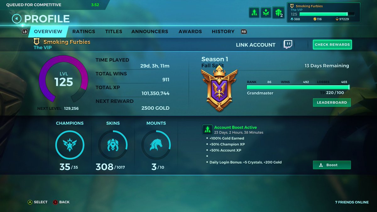 @HiRezNeco HI Neco sorry to bother you but I've submitted so many tickets. I would just like to have my S1 Grandmaster Border on Paladins. "Smoking Furbies" xbox platform.