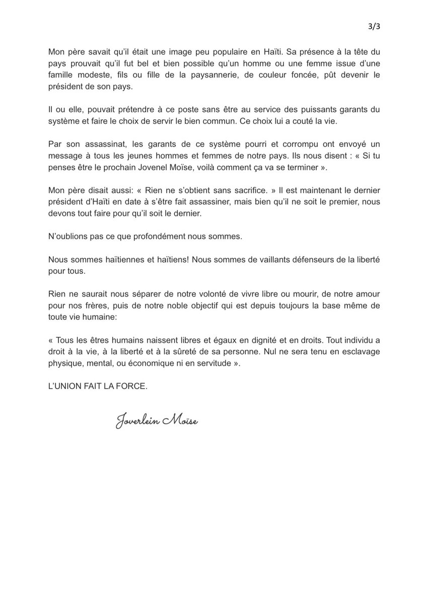joverleinmo's tweet photo. 7/2/22 Aujourd’hui aurait été la fin de ton mandat présidentiel, mais représente dorénavant le septième mois après ton assassinat. Soit en paix, car ton héritage perdurera, et notre volonté de vivre libre ou mourir reste inébranlable. Je n’arrêterai pas.
#jovenelmoisejustice https://t.co/StGMAiWIjr