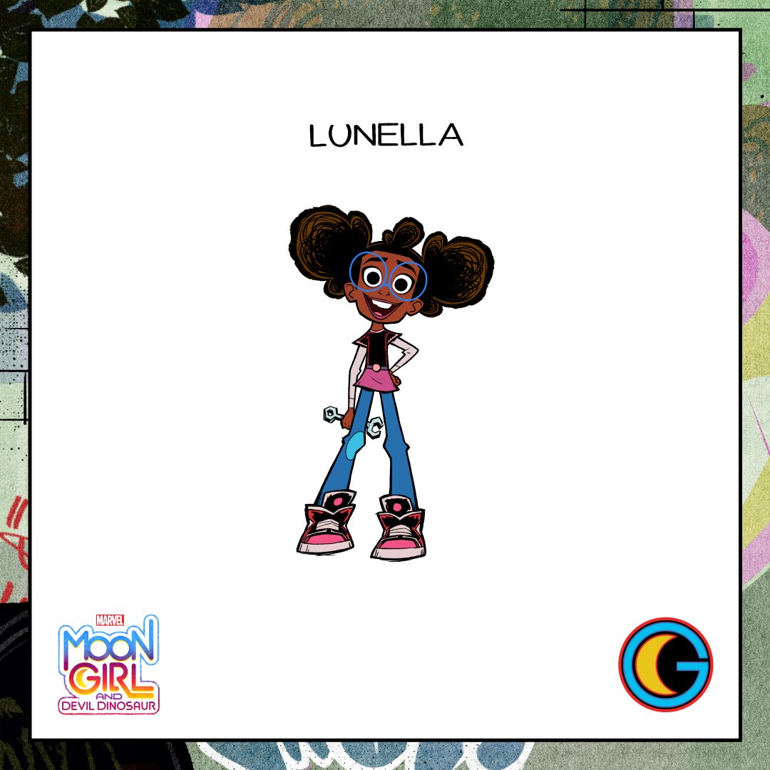 Marvel's tweet image. It's time for a reveal! Say hello to the characters of Marvel's Moon Girl and Devil Dinosaur 🦖 Who else is excited about the new series? bit.ly/3B4ajdo