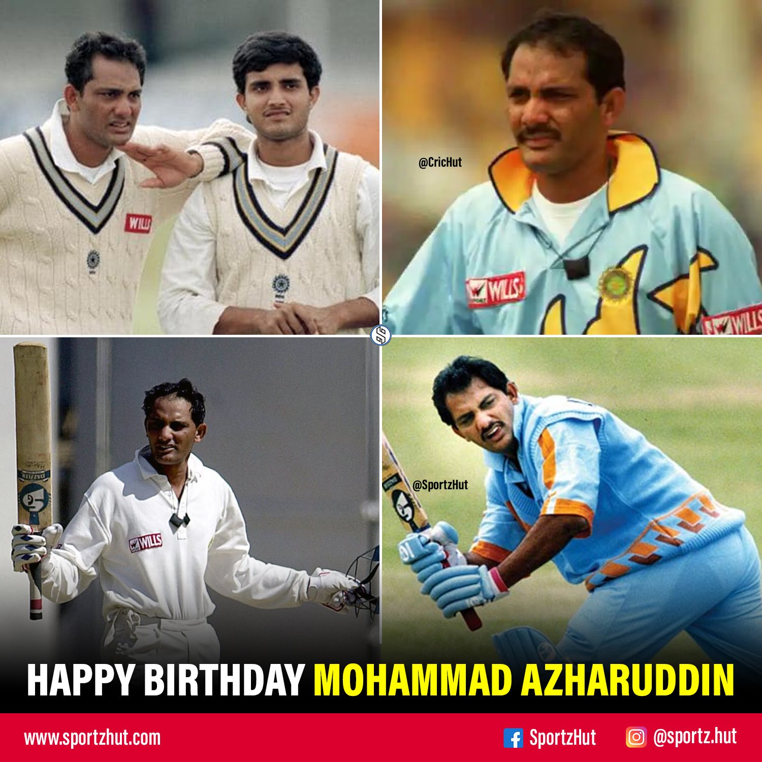 Happy Birthday to ex Indian team captain Mohammad Azharuddin      