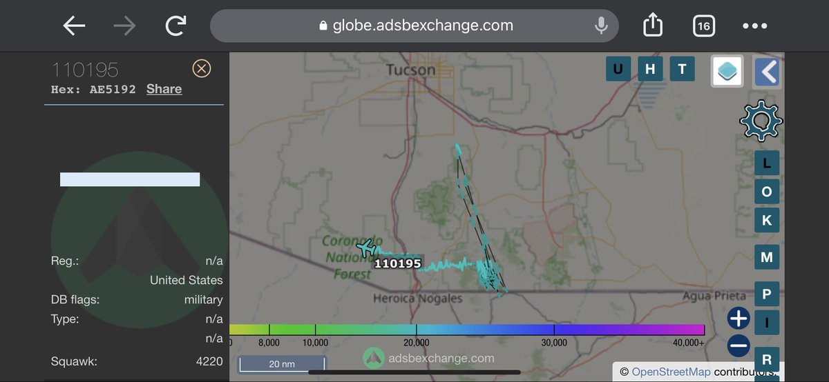 TheSnoopySnoop's tweet photo. South of #Tucson #MQ1C #AE5192 #GrayEagle 11-00195 #110195 at 18,000ft

#haveglass #milair #AvGeek #Planespotting 

I’m going to miss-type #Tuscon just to get a bot reply 🤣 https://t.co/AlMcIAWTNc