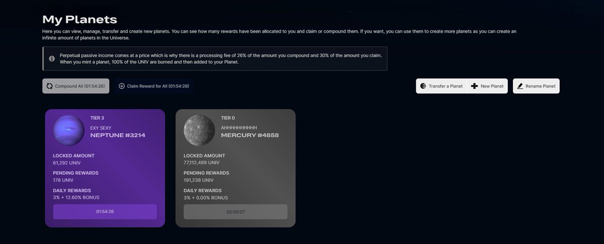 eth_exy's tweet photo. Making $750+ every day holding my planets on @univmoney! Making more steps to financial freedom. 🔥 https://t.co/aL7PizQ2uR