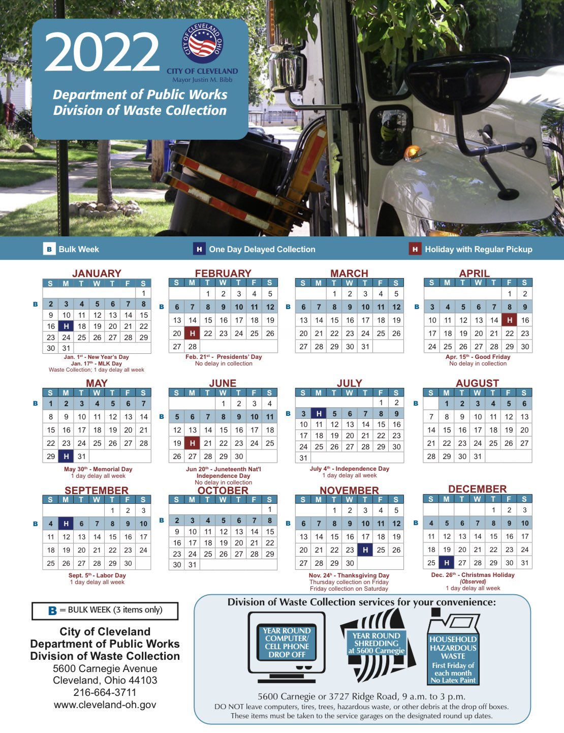 City of Cleveland on Twitter "Bulk Pickup Week begins today from