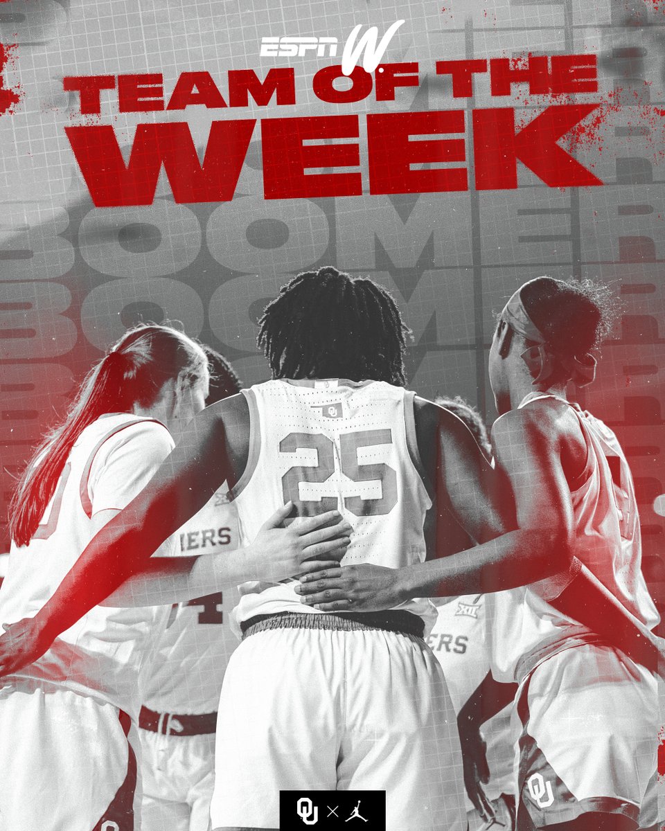 OU_WBBall's tweet photo. 𝗧𝗮𝗸𝗶𝗻𝗴 𝗡𝗼𝘁𝗶𝗰𝗲 🔔

The Sooners are the @ESPN_WomenHoop national team of the week‼️

📰 » https://t.co/4yBv2fECtX https://t.co/x4USDPYics