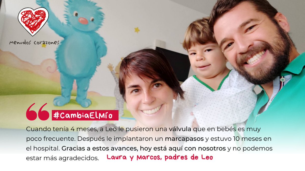 En un corazón tan pequeño, implantar una válvula biológica era un reto. Gracias a los avances médicos, hoy Leo “está con nosotros” y el agradecimiento de sus padres es enorme. En el #MesCardiopatíasCongénitas, ¡apoya la investigación!

🔬 menudoscorazones.org/apoya-la-inves…

#CambiaElMío