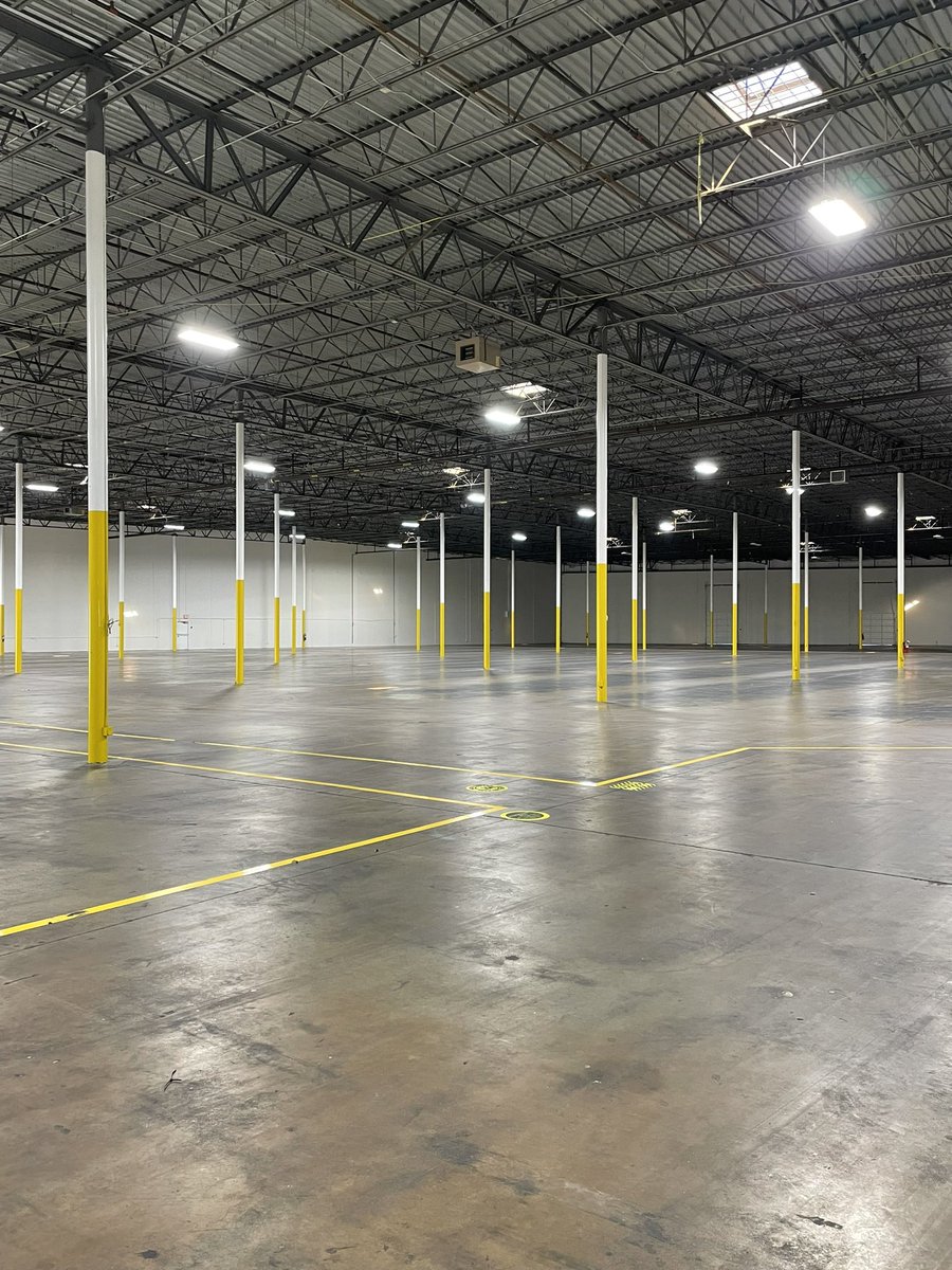 First sweep and polish ahead of racks and walls going up! #warehouse #industrial #storage