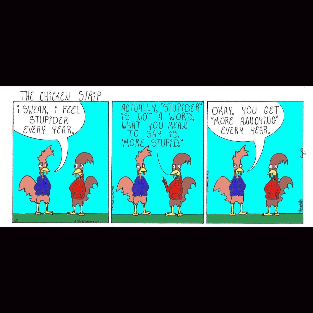 Townies_ink's tweet photo. Annoyinger?
I don’t love being corrected, yet it happens a lot.
•
•
Stupider
•
•
#stupider #dontcorrectme #comicstrip #procreatecomic #inkdrawing https://t.co/LfX0po0F6m