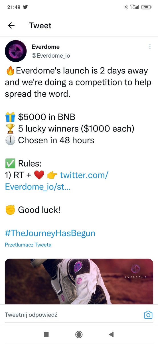 DanDanmax77's tweet photo. @Everdome_io The Mars mission begins. In the event of an armed conflict in Europe, we will be able to fly away to have peace. We put on glasses, a helmet and Let's go  Heroes! 😄🚀💪 https://t.co/kFrhdHFDta