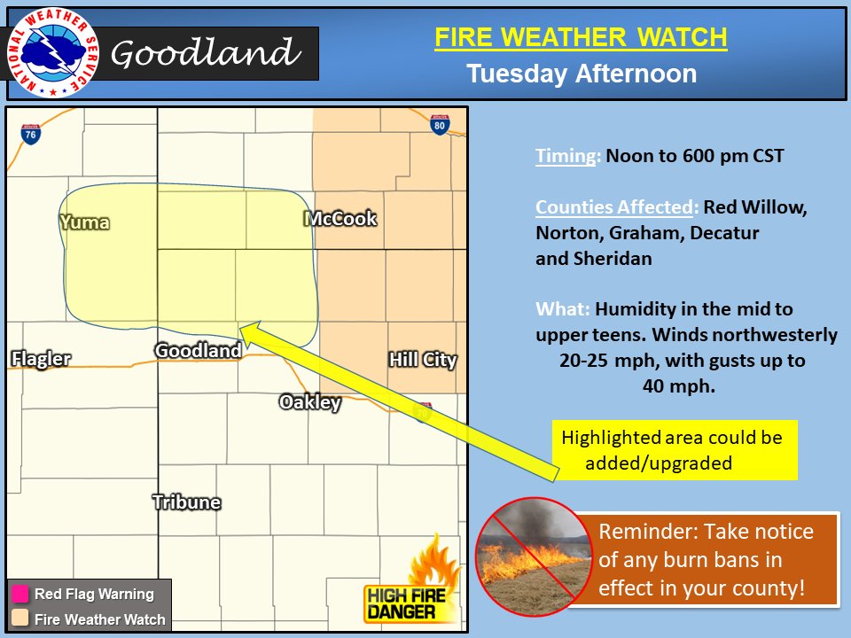 RT @NWSGoodland: A Fire Weather Watch is in effect for portions of the region. #cowx #kswx #newx https://t.co/NtjO5bxhiL