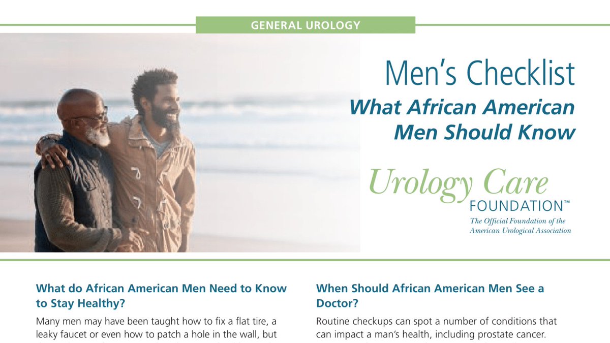 UrologyCareFdn's tweet photo. Did you know #AfricanAmerican men are at higher risk for many health issues? If you are an African American man &amp; want to stay healthy, this fact sheet may help you as you make your own list to keep your health in check. #BlackHistoryMonth

Source ➡️ https://t.co/hkwY7mBPUa https://t.co/GgdOs2NPYH