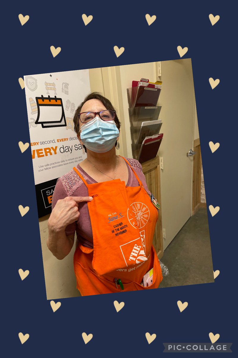 It Apron Recognition time! Jane’s modeling off her new apron for being cashier of the month! Way to go! #apronrecognition #cashierofthemonth