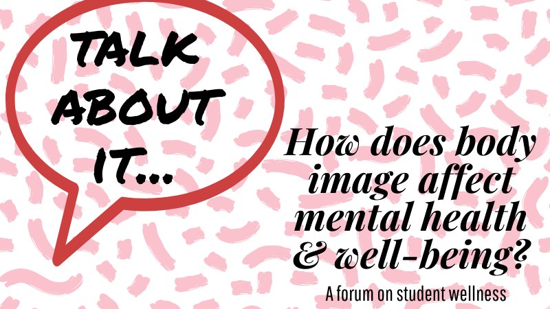 This Friday during 1st half of all lunch hours in room 006. Alum speaker and discussion groups about body image and mental health in honor of eating disorders awareness. All students welcome!