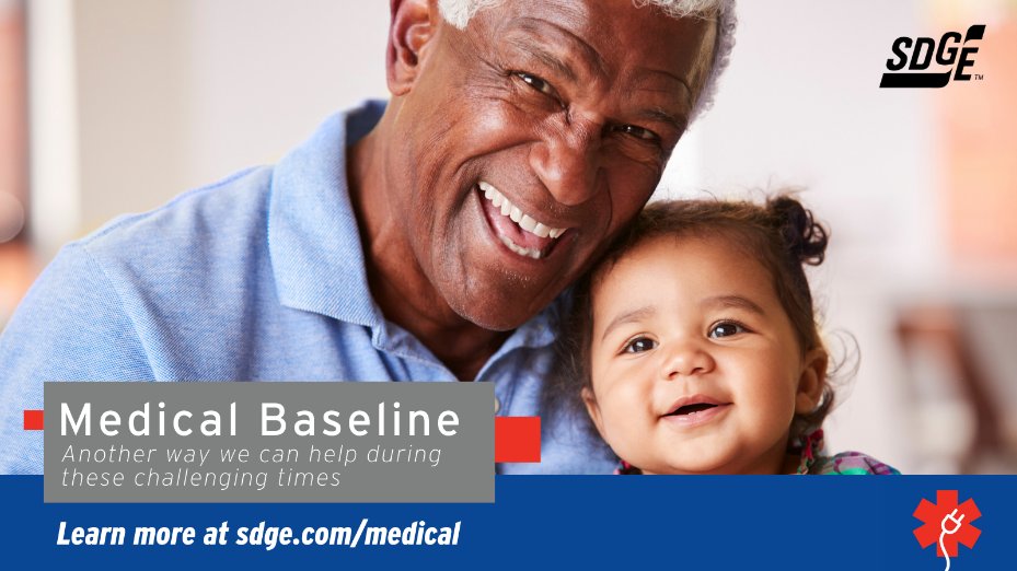 San Diego! Did you know if you or someone in your household has a qualifying medical condition or a need for certain medical devices that require electricity, you may qualify for SDG&amp;E’s Medical Baseline Allowance Program. Apply at sdge.com/medical. #sdge #SDGEassist