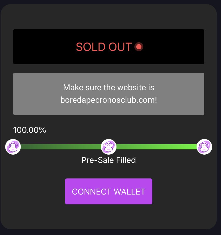 BaccFinance's tweet photo. Aaand we're sold out!

Claim button for $BORED token will be live soon on the website.

We did it!

#cronos #crofam #cro #cronoschain #CronosNFT https://t.co/aMlbdhnSrS