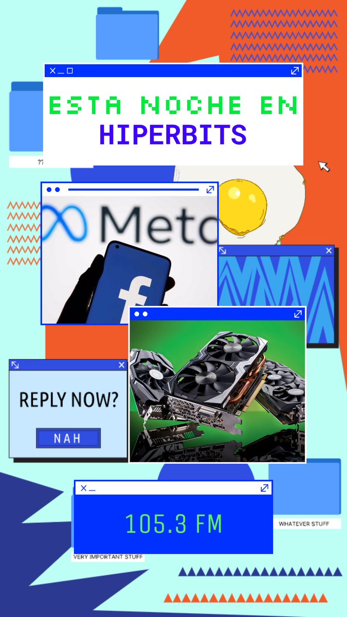 hiperbitsfm's tweet photo. Hoy es Lunes de #Hiperbits !!! Facebook se quiere ir de Europa, las tarjetas de video por fin están bajando de precio, el nuevo GTA ya esta en desarrollo y así Hoy 7:00PM por el 105.3 FM de @Punto105 https://t.co/ZOAJiMoAEU