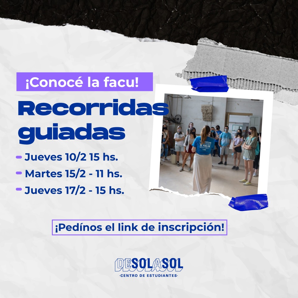Desolasol_fda's tweet photo. ✨ NUEVAS RECORRIDAS ✨

🌈 Si estas manija por arrancar a cursar y conocer la facu, esta actividad es para vos. Anotate a las nuevas recorridas y conoce las aulas, talleres, salas y sets donde donde vas a estudiar. https://t.co/StRKyl4WQG