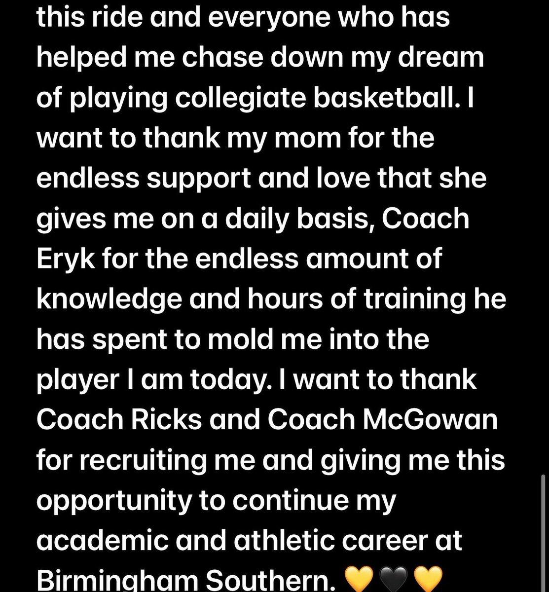 110% Committed 🖤💛🖤‼️<a href="/COACHRICKS/">Mike Ricks</a> <a href="/AllenMcGowan5/">Allen McGowan</a> @SOUTHERNWBB @2022E33Watson <a href="/HoopsNccs/">NCCS Girls Basketball</a> <a href="/NCCSEagles/">North Cobb Christian</a>