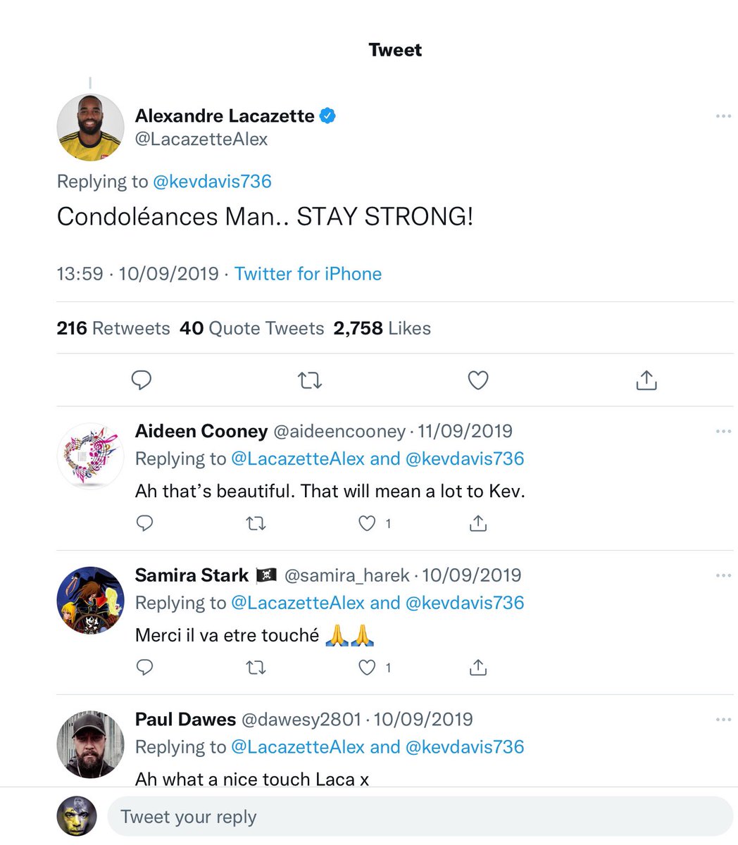 A message to all the so called fans, that think it’s ok to abuse professional footballers…..and think that it doesn’t matter because they never interact with fans……Think again
Nothing but love for @LacazetteAlex 💯
#StopOnlineAbuse