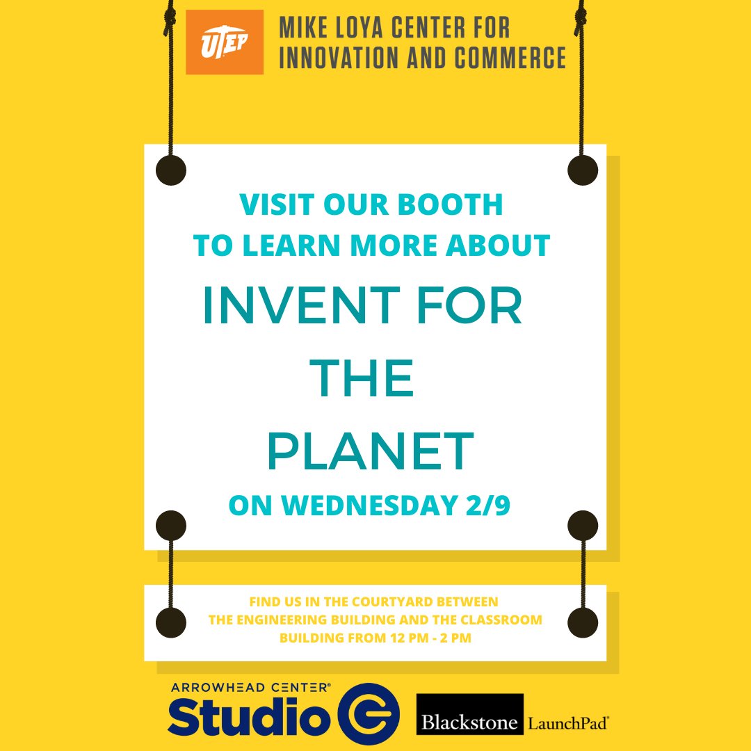 Visit our booth on Wednesday 2/9 to learn more about how can you participate on the Invent for the Planet Event and have the opportunity to win $500! We will see you there from 12 pm to 2 pm
#InventForThePlanet