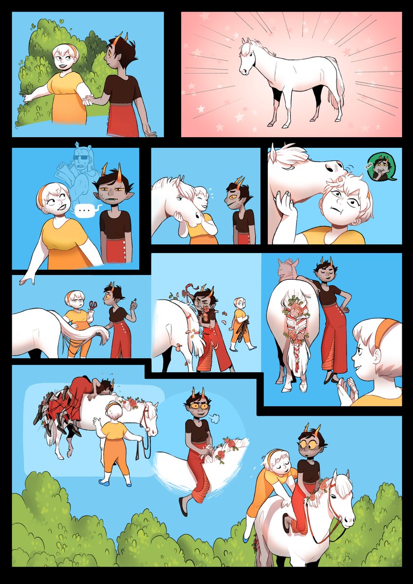 i was looking through old art and I found this comic from like... 3 years ago that was supposed to be for a zine that never happened! It's kind of cute so this one goes out for you who knew me from homestuck back in the day! 