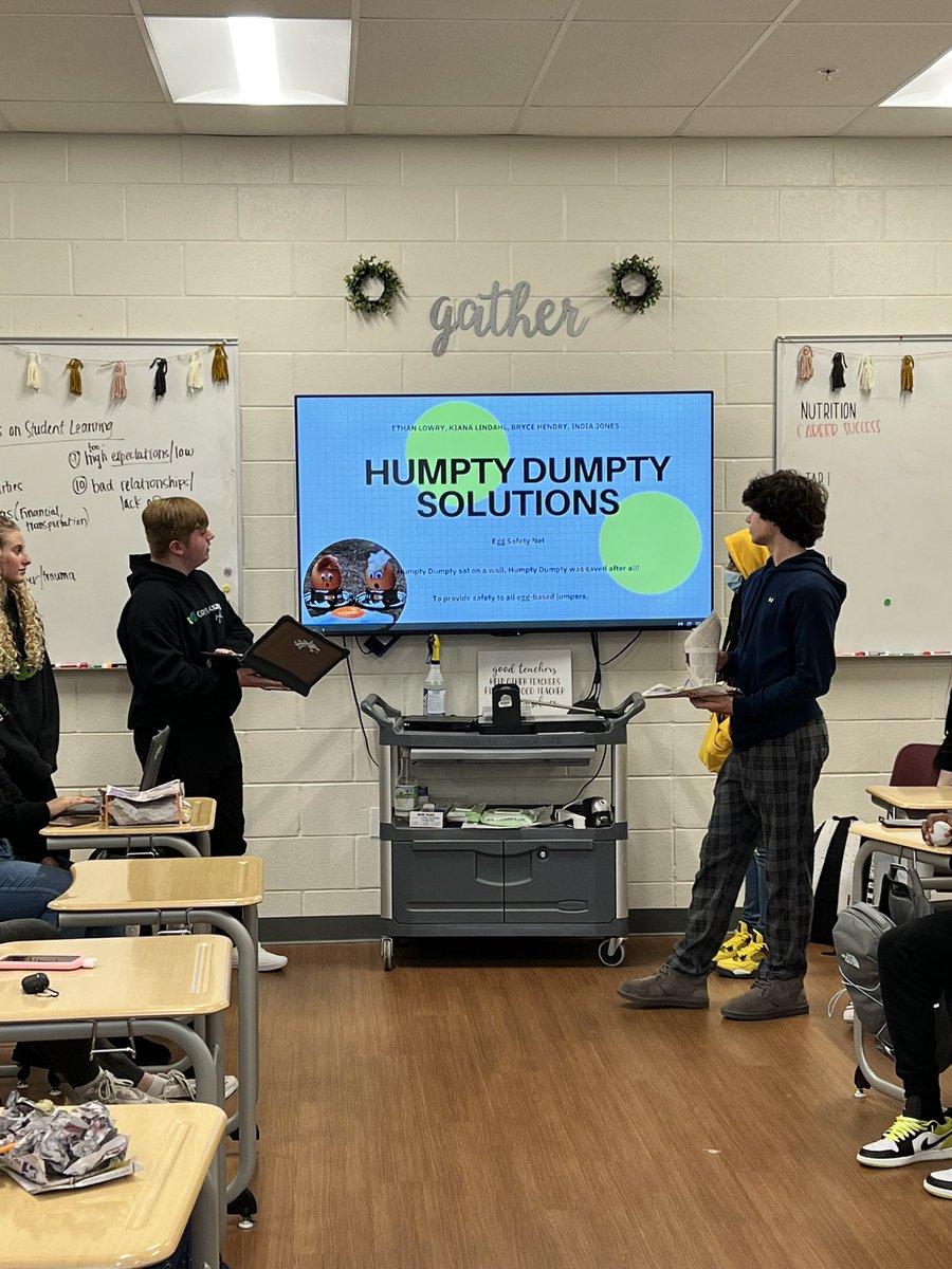 MsCampHHS's tweet photo. Career Success students spent last week working in teams to develop a business and a product for a solution. Today they presented their businesses and tested their products for effectiveness. https://t.co/bN2uhQjr7H