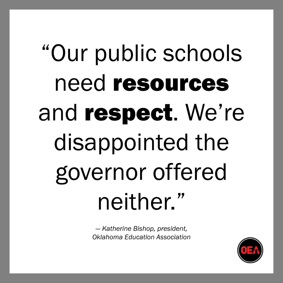 We had hoped for a unifying message for all Oklahomans. Read our full response to the governor's State of the State at okea.org/unitenotdivide. 

#oklaed