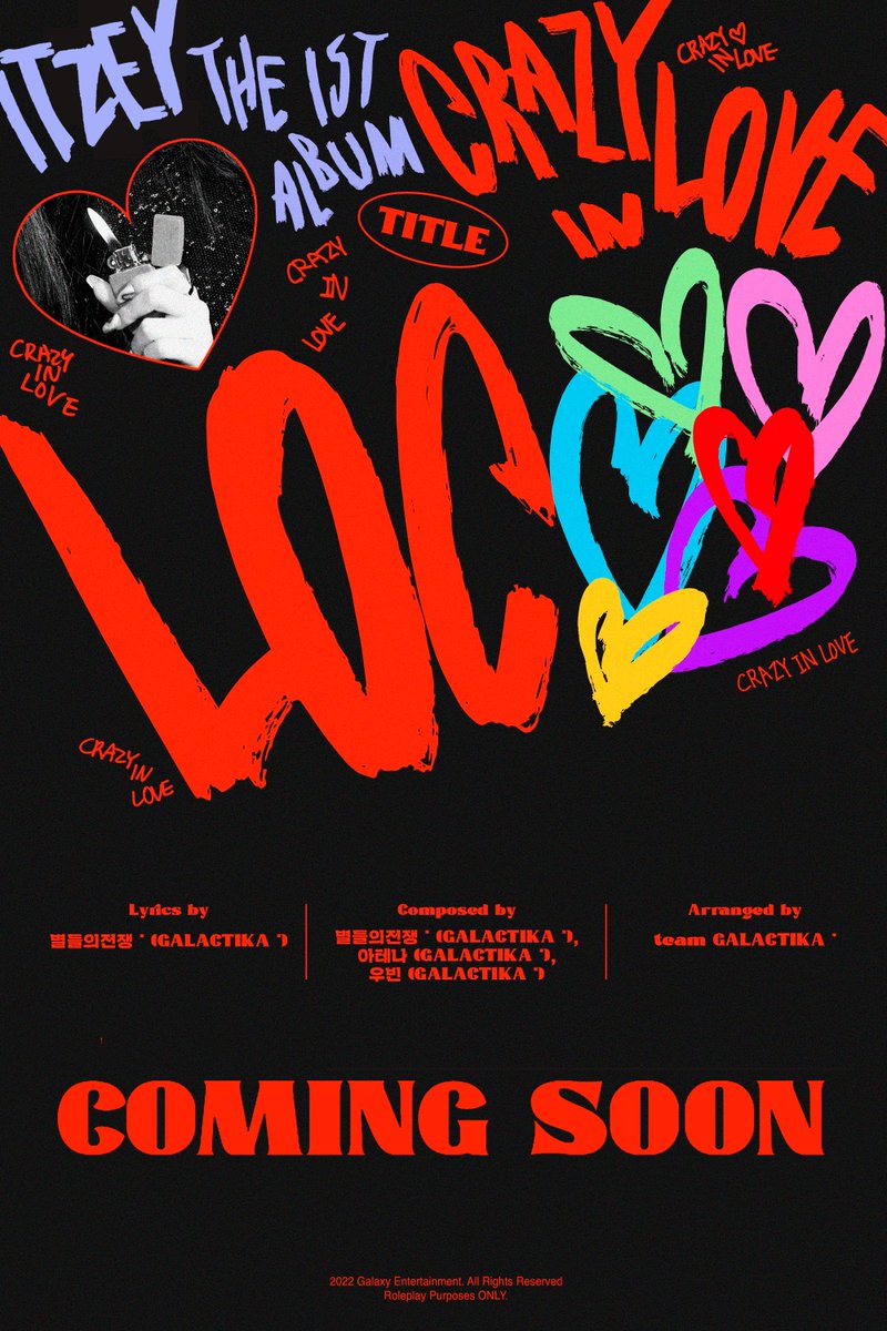 ITZEYofficial's tweet photo. ITZEY 

The 1st Album
<CRAZY IN LOVE>

COMEBACK POSTER

💟 TITLE TRACK "LOCO"
💟 COMING SOON

#ITZY #있지 #ITZEY
#MIDZY #믿지
#CRAZYINLOVE #LOCO
#Comeback #KUV #UV https://t.co/rrhMDrB8lk