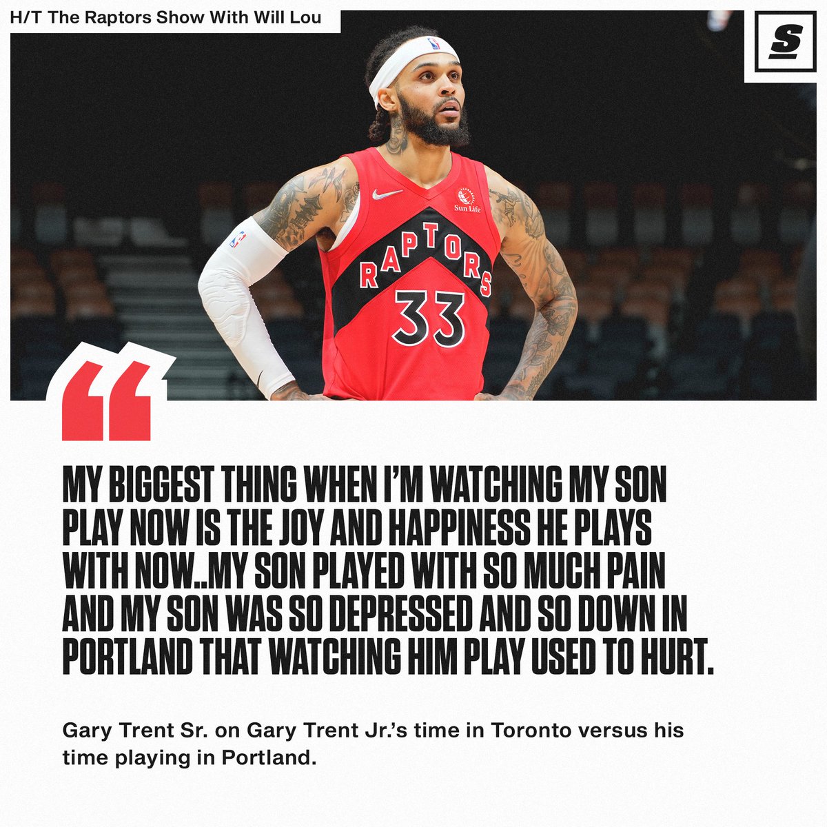 theScore's tweet photo. Gary Trent Sr. has enjoyed watching his son flourish in Toronto. 🙏 https://t.co/1jcWL72Cc4