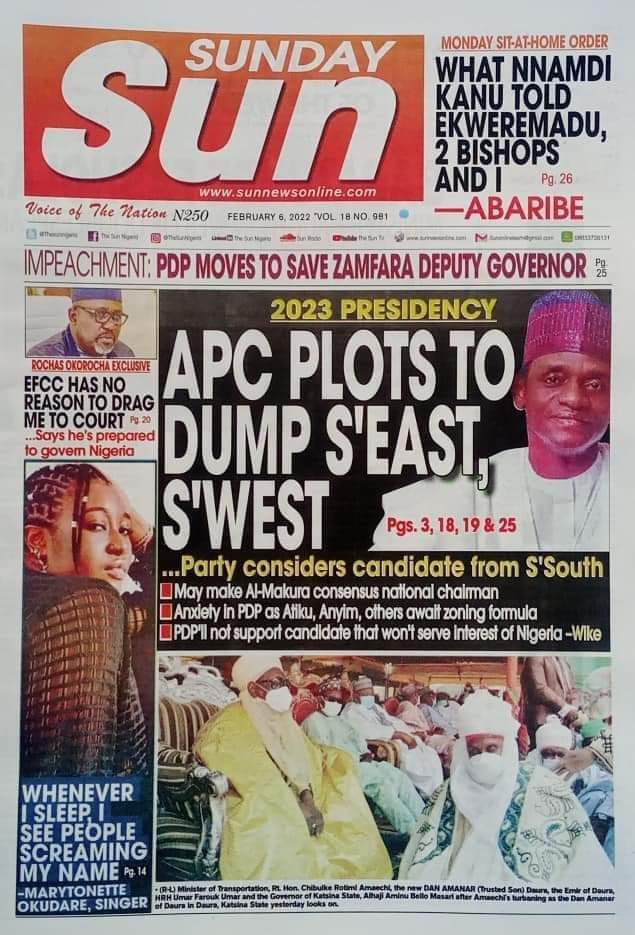 HWokocha's tweet photo. #2023Elections : @OfficialAPCNg Plot To Dump S/East , S/west !!
#AbegcallAmaechi #MrConnect #MrFit @ChibuikeAmaechi @MBuhari https://t.co/sposTbRQHh