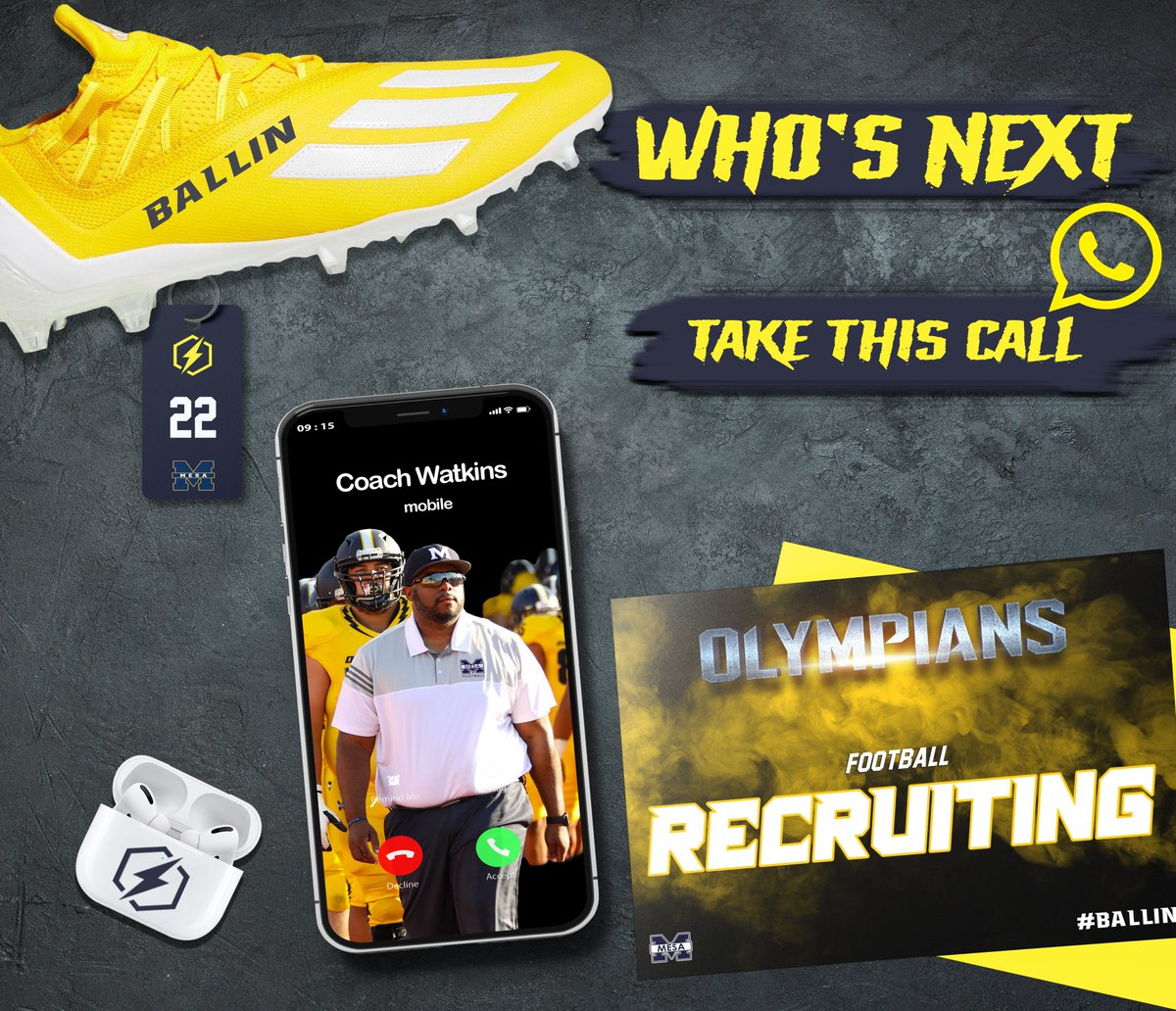 SDmesafootball's tweet photo. IT'S TIME!  We are fired up to start announcing 2022 commitments to Mt. Olympus - San Diego Mesa College Football!  #BALLIN #NextLevelProgram #Undeniable @BallCoachGW @sdmesaathletics @scfafootball @EC_Preps_SD @SDFNLMagazine @Daygofootball @SanSpotlight #WHOSNEXT https://t.co/KTawogFU9R