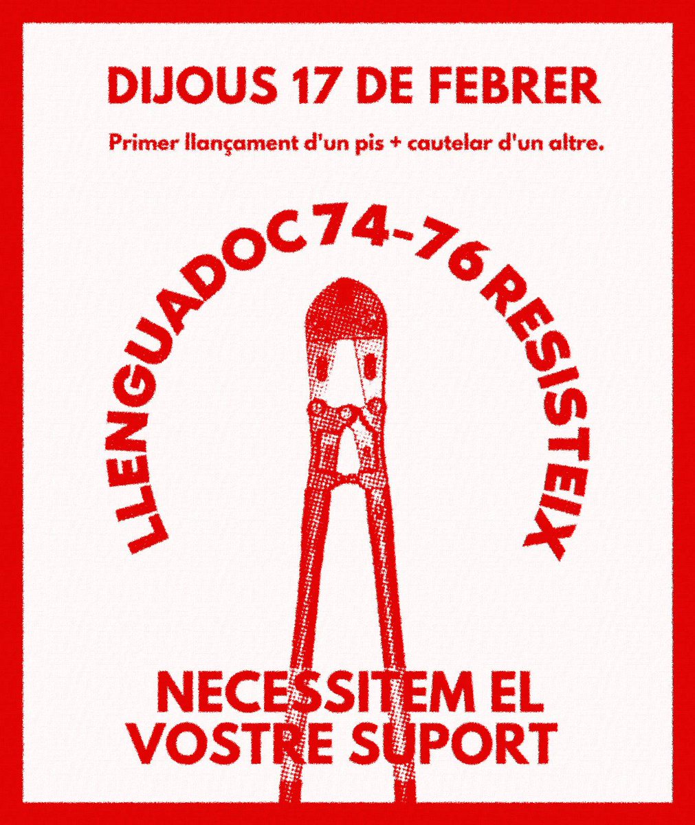 El 17 de Febrer <a href="/Reale_Seguros/">Reale Seguros</a> vol desallotjar-nos. 

Després d'una llarga trajectòria de lluita i resistència contra l'especulació, la propietat  ha pogut posar data en un pis sumant-li un cautelar per un altre. No ho permetrem ✊ 
🤝 Vine a esmorzar i resisteix 🤝

#NoMarxem