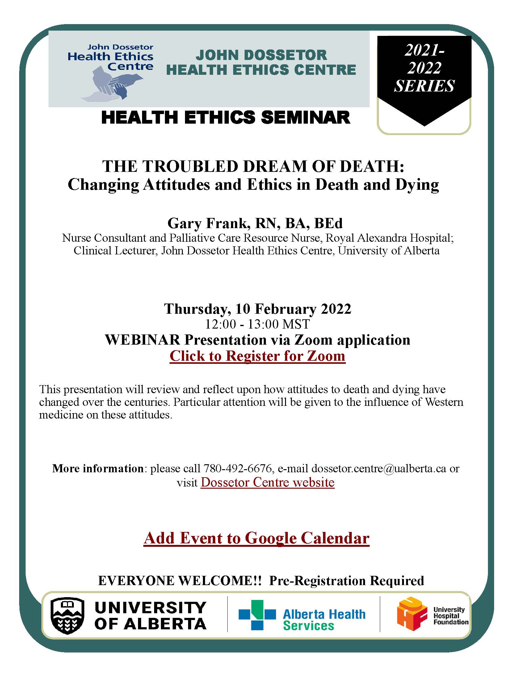 Mst Schedule 2022 Dossetor Centre On Twitter: "Mark Your Calendars - 10 February 2022 At Noon  (Mst), Health Ethics Seminar The Troubled Dream Of Death: Changing  Attitudes And Ethics In Death And Dying Https://T.co/Wtg7Pldato  Https://T.co/Nlaf0Lgjtz" /