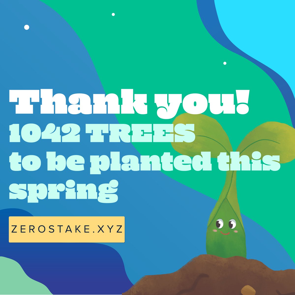 zero_stake's tweet photo. And with that, 1,042 trees will be planted! To celebrate, we are doing another Trezz giveaway (worth 10 $xtz at mint)!

To enter:
1. Like + RT
2. Tag three friends 
3. Comment and @ one eco-focused non-profit org we could donate #tezos to in the future!

Winner chosen in 72 hrs. https://t.co/JlH5MNjfZy