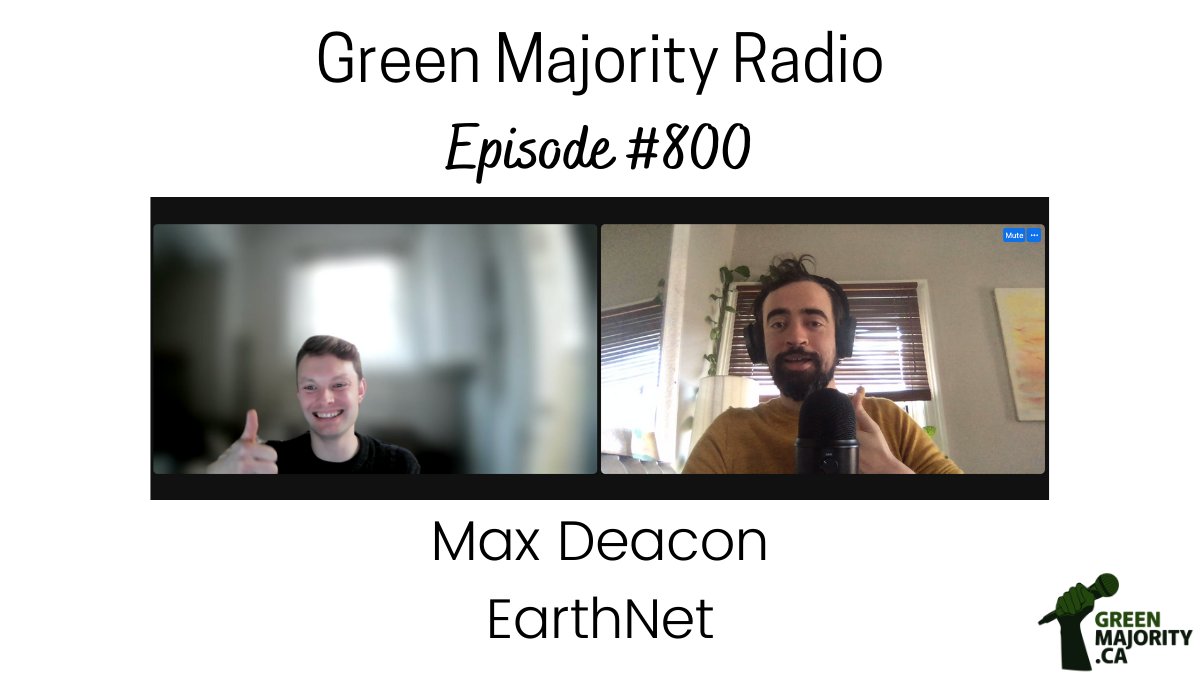 greenmajority's tweet image. On our 800th episode, @Steho_  had a great interview with @max_deacon  about his organization @EarthNetOrg, a social action network for the planet. Listen on any podcast app or use the link: bit.ly/3GxjB2O

#greenmajority