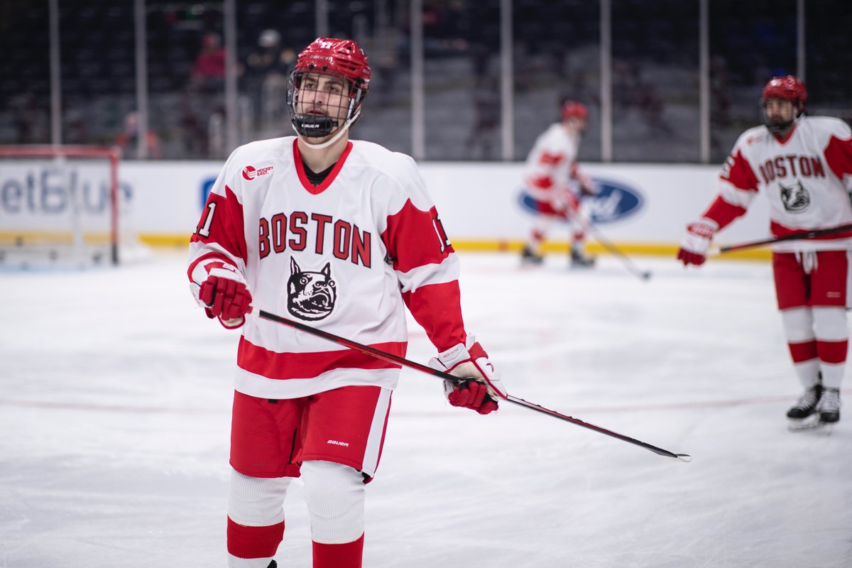 TerrierHockey's tweet photo. We first debuted this look as a surprise at the 1973 Beanpot against Harvard. 

49 years later ... surprise, it's back! 

#BUBeanpot https://t.co/Y3QuJxlHAJ