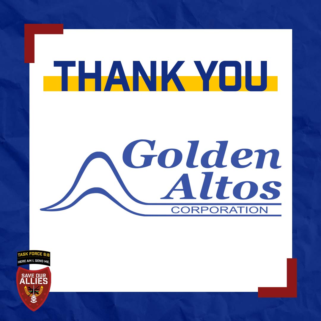 SaveOurAllies's tweet photo. Thank you @goldenaltos for your generosity and support of #SaveOurAllies 🙏 Your donation truly made a life saving difference.

#afghanistan #afghanallies #fallofkabul #saveourallies #taskforce68 
#veterans #military #evacuation #afghanevac #evac https://t.co/uIxtYdp8GZ