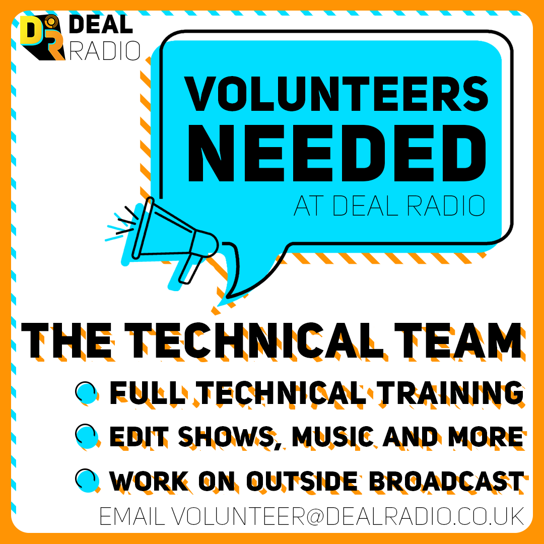 Deal Radio needs volunteers! Deal Radio is looking for volunteers to join our Technical Team. To find out more about what our volunteers can do for us please head to dealradio.co.uk/volunteer #dealradio #radio #music #volunteer #technical