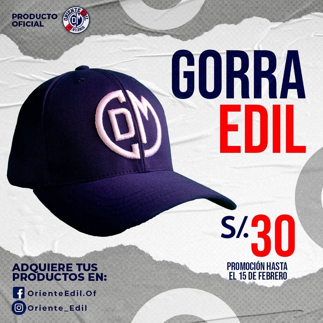 Oriente_Edil's tweet photo. Oriente Edil se saca la gorra por el equipo y también sacamos gorras para tu aliento.

✅ Precio válido hasta el 15 de febrero (precio regular: S/. 35.00)

⚠️ No incluye delivery (Entregas partidos de local)

Pedidos mediante nuestras redes sociales.

#OrienteEdil #EchaMuni https://t.co/ATanQhG36A