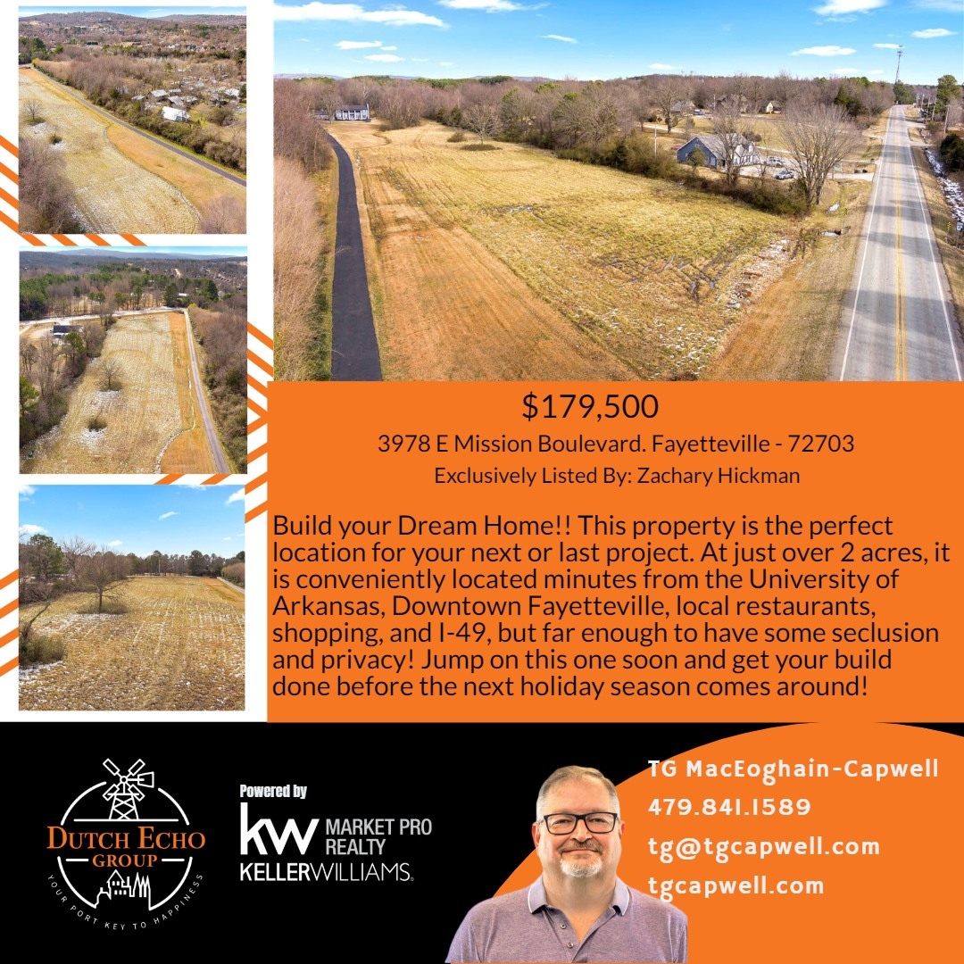 This could be the beautiful site for your dream home.  Call me and we can schedule a showing.  479-841-1589

Exclusively listed by: Zachary Hickman

#TGsellsFayetteville #fayettevillerealtor #nwarealtor #kellerwilliams #fayetteville #springdale #washingtoncounty