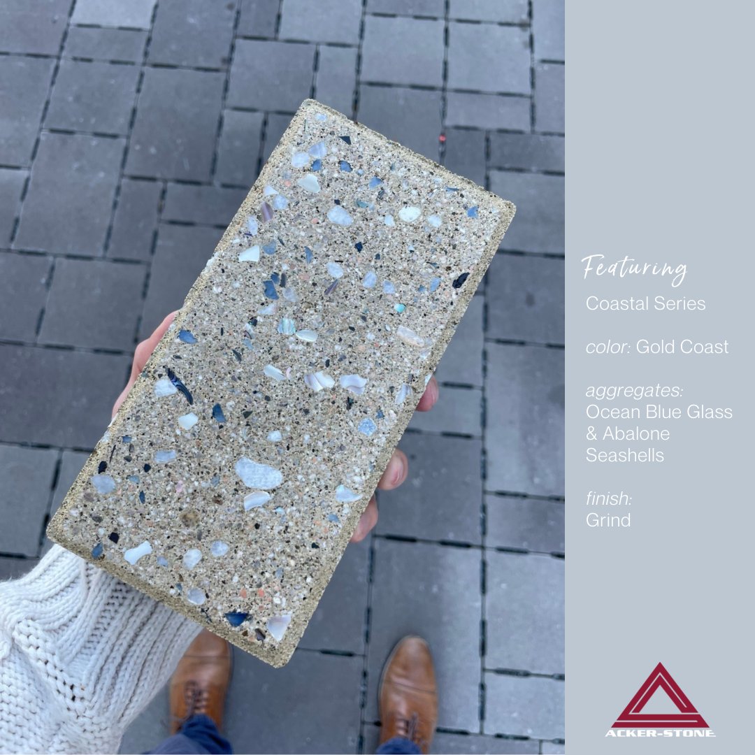 Pick your paver, color, aggregates, and finish. Experience the Art of Acker-Stone by creating a design uniquely yours.

🧱: Coastal in Gold Coast | Ocean Blue Glass & Abalone Seashell Aggregates | Grind Finish

#ackerstone #theartofackerstone #ackerstonepavers #coastalseries